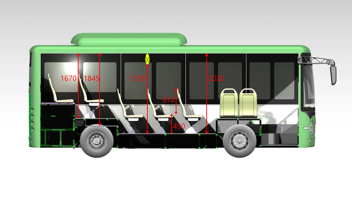 ব্যাটারি 122.2 Kwh ইকো ফ্রেন্ডলি পরিবহনের জন্য ইলেকট্রিক মিনি বাস 6.6m