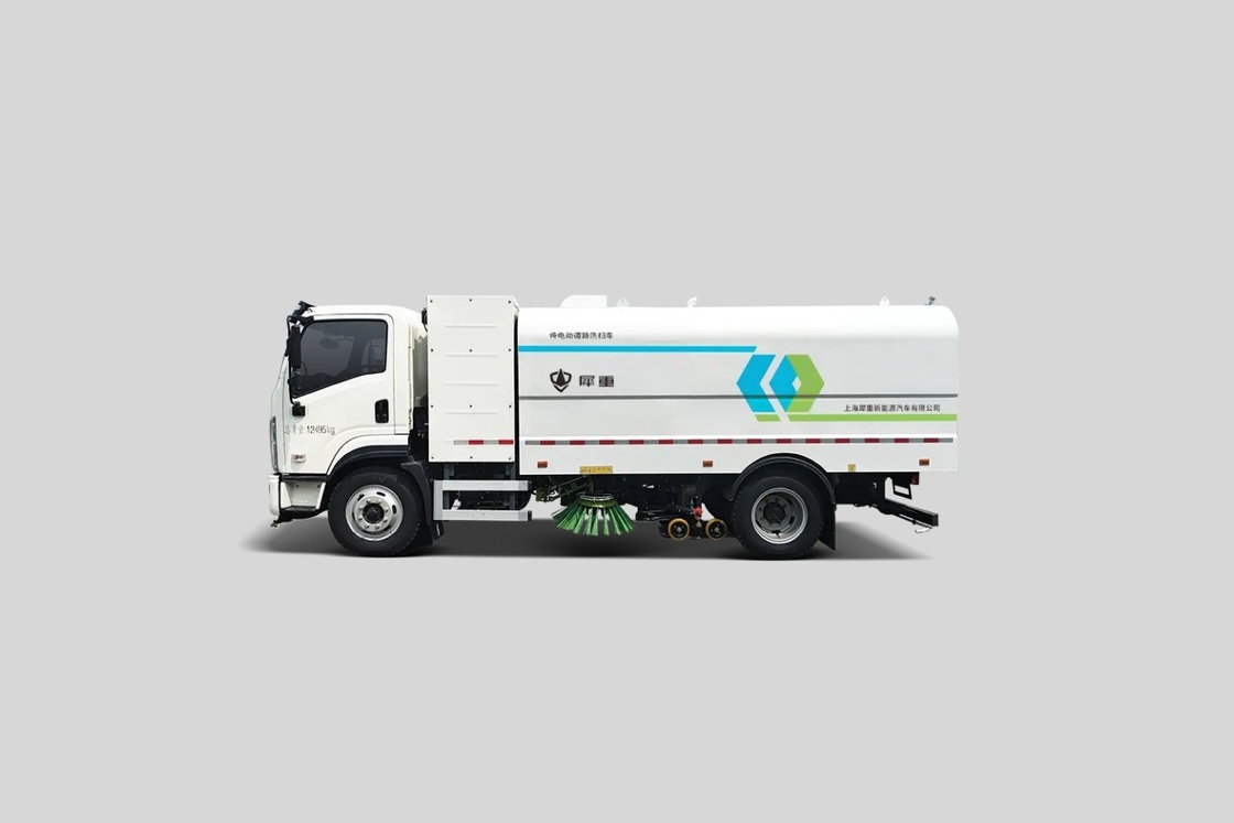 পরিচ্ছন্নতা বিষয়ক যান ১২ টন বৈদ্যুতিক ঝাড়ুদার ট্রাক রাস্তা ঝাড়ু দেওয়ার যন্ত্র।